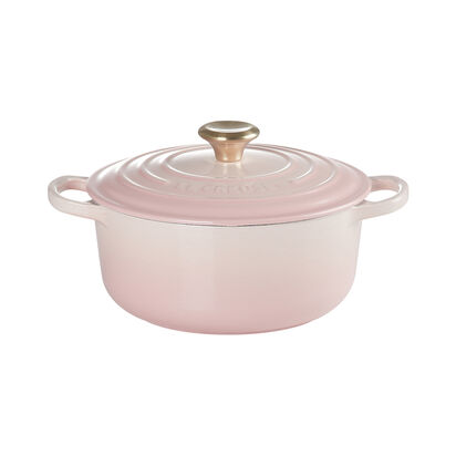 Round Casserole 20cm Shell Pink (Light Gold Knob)