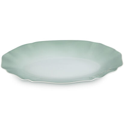 Elegant Frill Oval Plate 32cm Water Green image number 1