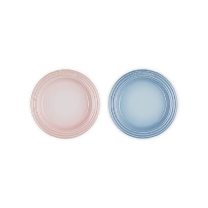Set of 2 Round Plate 18cm (Shell Pink/Coastal Blue) image number 2