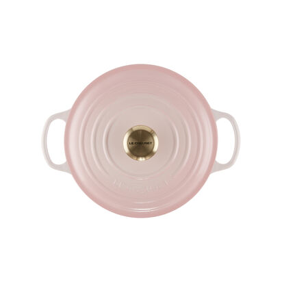 圓形琺瑯鑄鐵鍋 24厘米 Shell Pink (淺金色鍋蓋頭) image number 2