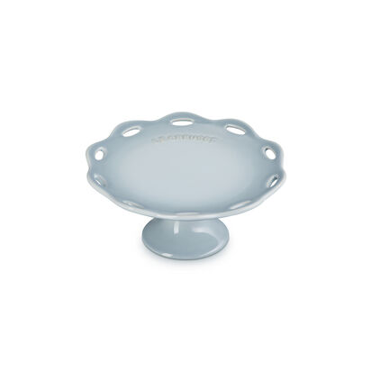 Fleur Lace Cake Stand 17cm Silver Blue image number 1