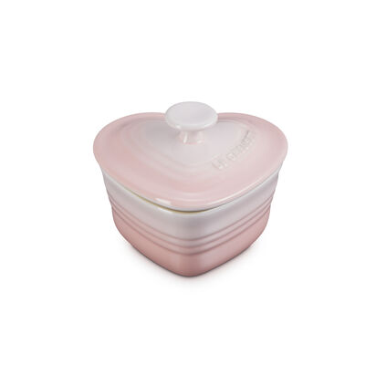 陶瓷心形小鍋子連蓋 180毫升 Shell Pink (小)