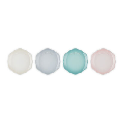 Fleur Lace Set of 4 Mini Round Plate 12cm Meringue/Silver Blue/Sage/Shell Pink image number 3