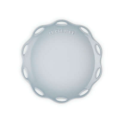 Fleur Lace Round Plate 19cm Silver Blue image number 0