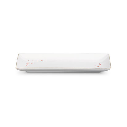 Rectangular Tray with Heart Decal 28cm White image number 2