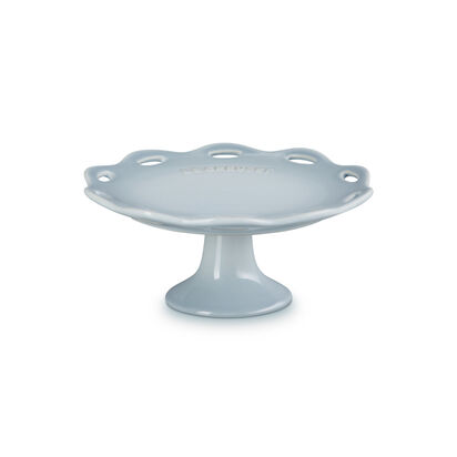 Fleur Lace Cake Stand 17cm Silver Blue