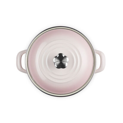Enamel On Steel Casserole 18cm Shell Pink (Flower Knob) image number 3