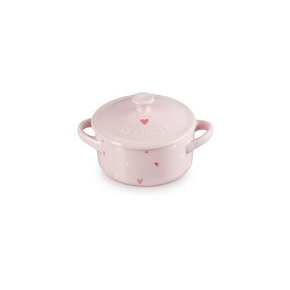 Mini Round Cocotte with Heart Decal Chiffon Pink image number 1