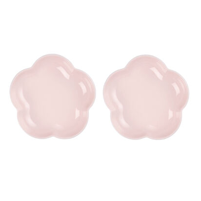 Set of 2 Medium Flower Dish Milky Pink image number 0