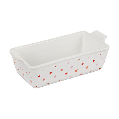 Heritage Loaf Dish with Heart Decal 23cm White image number 0