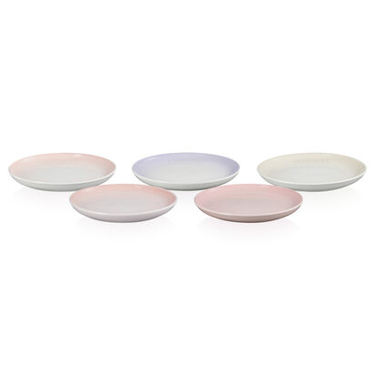 Set of 5 Sphere Plate 17cm Shell Pink/Powder Pink/Powder Purple/Milky Pink/Meringue image number 2