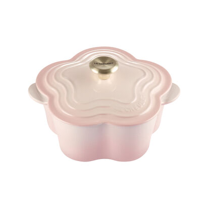 Flower Shaped Casserole 20cm Shell Pink (Light Gold Knob) image number 0