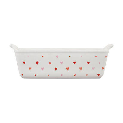 Heritage Loaf Dish with Heart Decal 23cm White image number 1