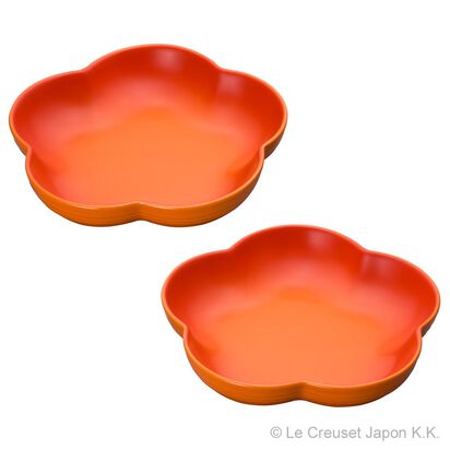 Set of 2 Medium Flower Dish Flame image number 0