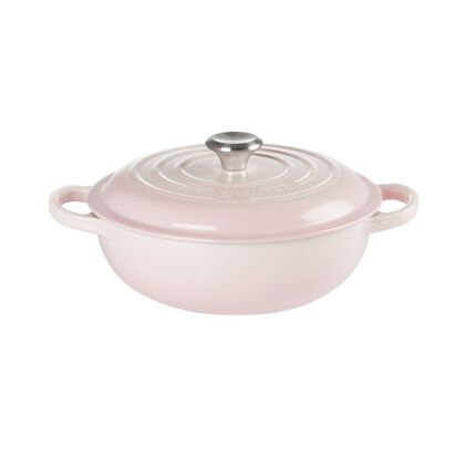 Round Stew Pot 22cm Shell Pink (Black interior)