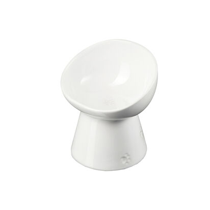 Deep Footed Pet Bowl White image number 8