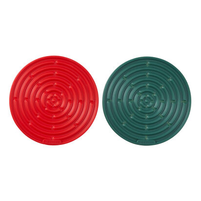 Set of 2 Mini Hot Pad 10cm Juniper/Cerise image number 0