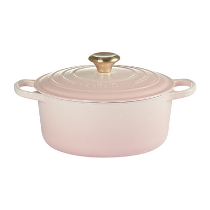 Round Casserole 24cm Shell Pink (Light Gold Knob)