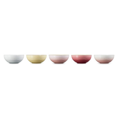 Set of 5 Multi Bowl 15cm White/Custard Yellow/Shell Pink/Rose Quartz/Powder Pink image number 1