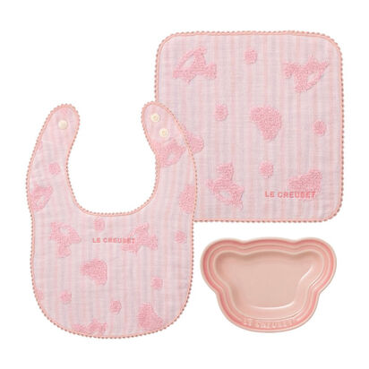 嬰兒圍巾、手帕及小熊碟套裝 Milky Pink image number 0