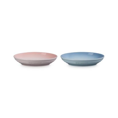 陶瓷橢圓形盤2件裝 23厘米 (Shell Pink/Coastal Blue)