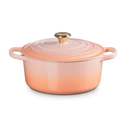 Round Casserole 22cm Pêche Light Gold Knob