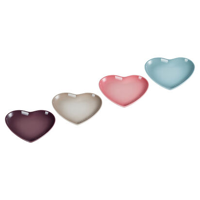 Set of 4 Heart Sphere Plate 17cm Fig/ Nutmeg/ Rose Quartz/ Sea Salt image number 0