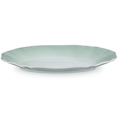 Elegant Frill Oval Plate 32cm Water Green image number 2