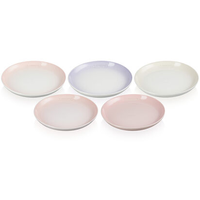 Set of 5 Sphere Plate 22cm Shell Pink/Powder Pink/Powder Purple/Milky Pink/Meringue image number 1