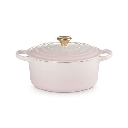 Round Casserole 22cm Shell Pink (Light Gold Knob)