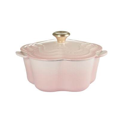 Flower Shaped Casserole 20cm Shell Pink (Light Gold Knob) image number 1