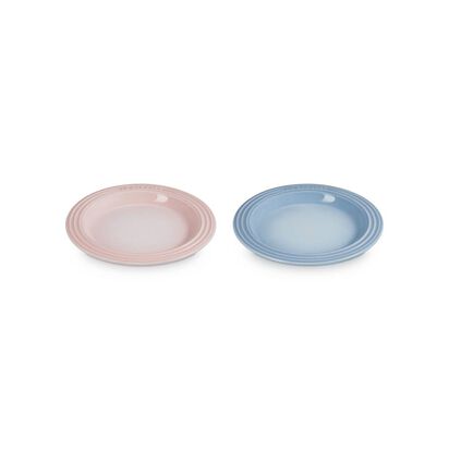 Set of 2 Round Plate 18cm (Shell Pink/Coastal Blue) image number 1