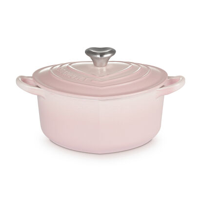 Heart Shaped Casserole with Heart Knob 20cm Shell Pink image number 1