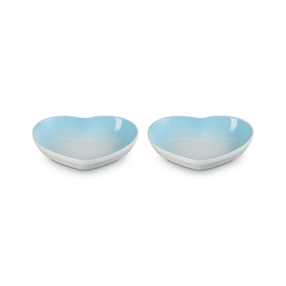 Set of 2 Heart Dishes 22cm Powder Blue image number 0