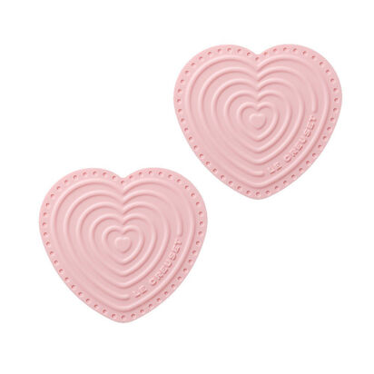 Set of 2 Silicone Mini Heart Hotpad Powder Pink image number 0