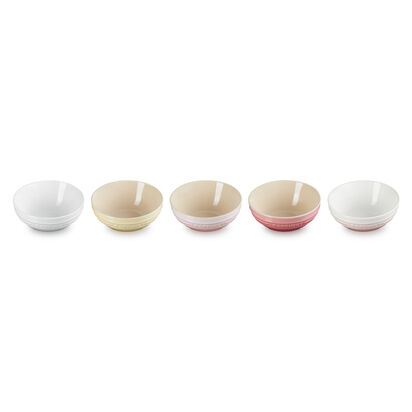 Set of 5 Multi Bowl 15cm White/Custard Yellow/Shell Pink/Rose Quartz/Powder Pink image number 2