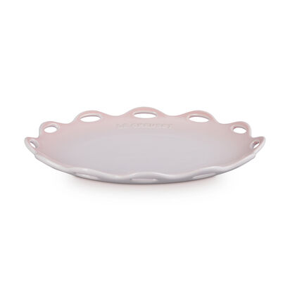 Fleur Lace Round Plate 25cm Shell Pink image number 2