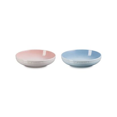 陶瓷圓形盤2件裝 20厘米 (Shell Pink/Coastal Blue)