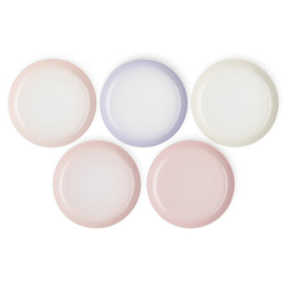 Set of 5 Sphere Plate 22cm Shell Pink/Powder Pink/Powder Purple/Milky Pink/Meringue image number 0