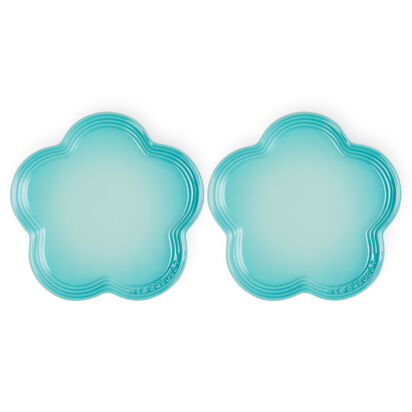 Set of 2 Flower Plate 23cm Cool Mint