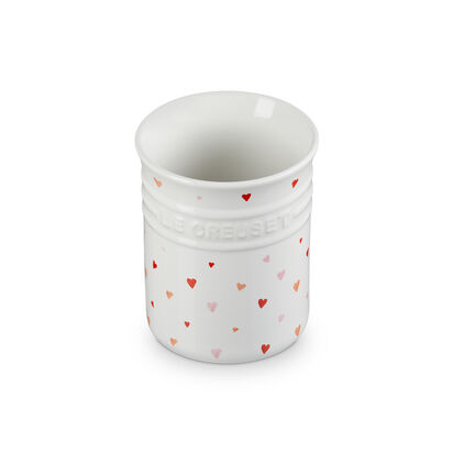 Utensil Crock 1L with Heart Decal White image number 1