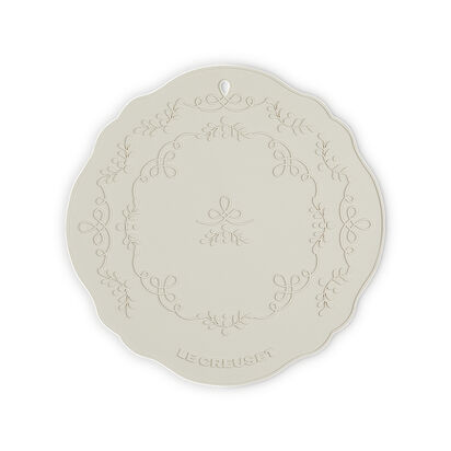 Eternity Lace Silicone Round Trivet White image number 0