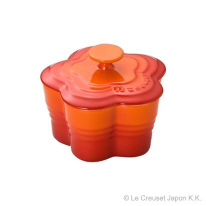 Small Flower Ramekin with Lid Flame