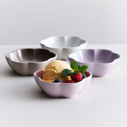 Set of 4 Flower Mini Dish 11cm (Shallot/Nutmeg/Cotton/Shell Pink) image number 6