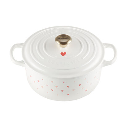 Hearts Round Casserole 22cm White image number 1