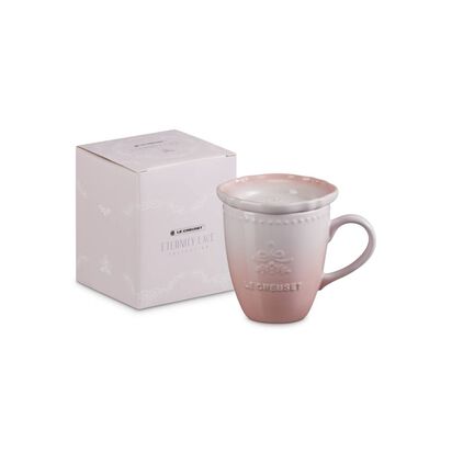 Eternity Lace Mug with Lid 330ml Shell Pink image number 4