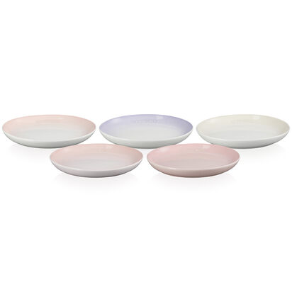 Set of 5 Sphere Plate 22cm Shell Pink/Powder Pink/Powder Purple/Milky Pink/Meringue image number 2
