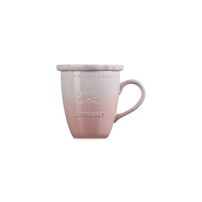 Eternity Lace Mug with Lid 330ml Shell Pink
