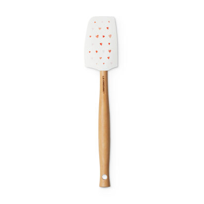 Jewel Medium Spatula with Hearts Decal White