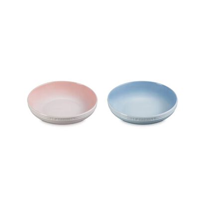 Set of 2 Round Dish 20cm (Shell Pink/Coastal Blue) image number 1